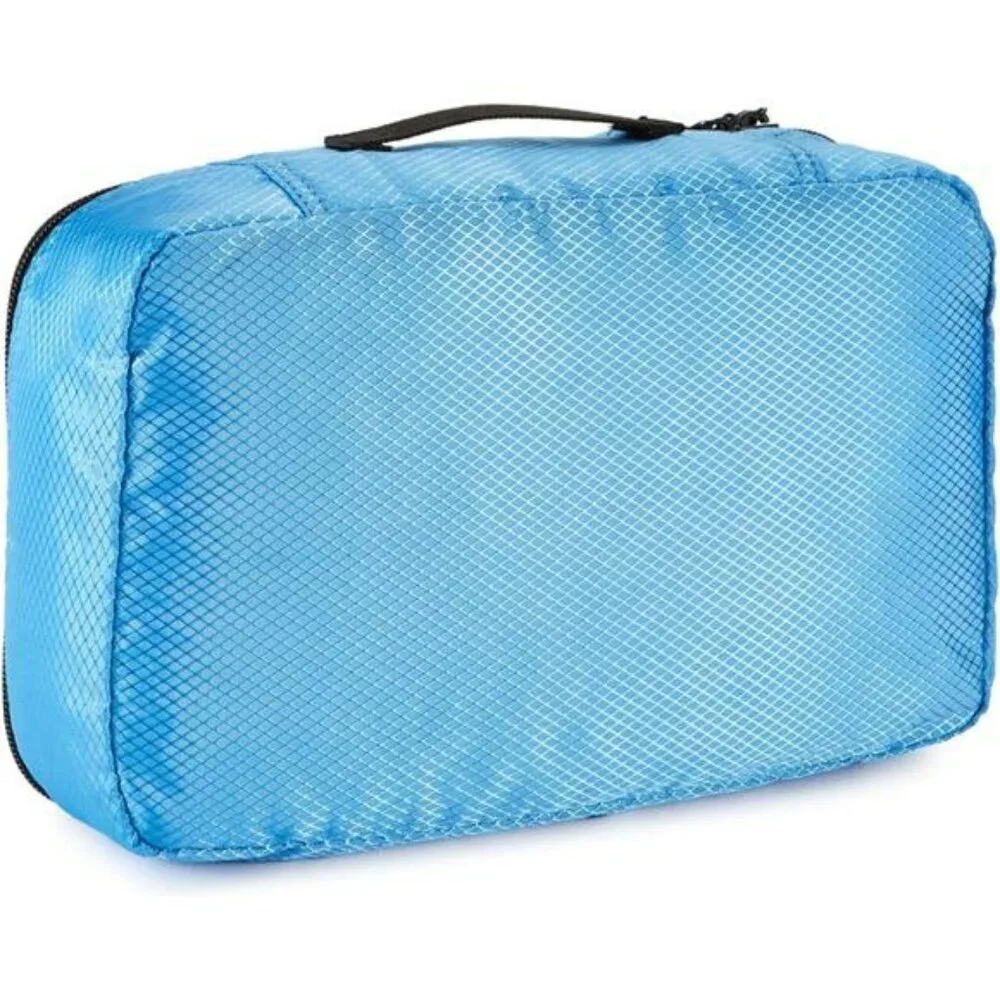 Sky blue packing cubes set of 4 travel organizers lightweight polyester luggage